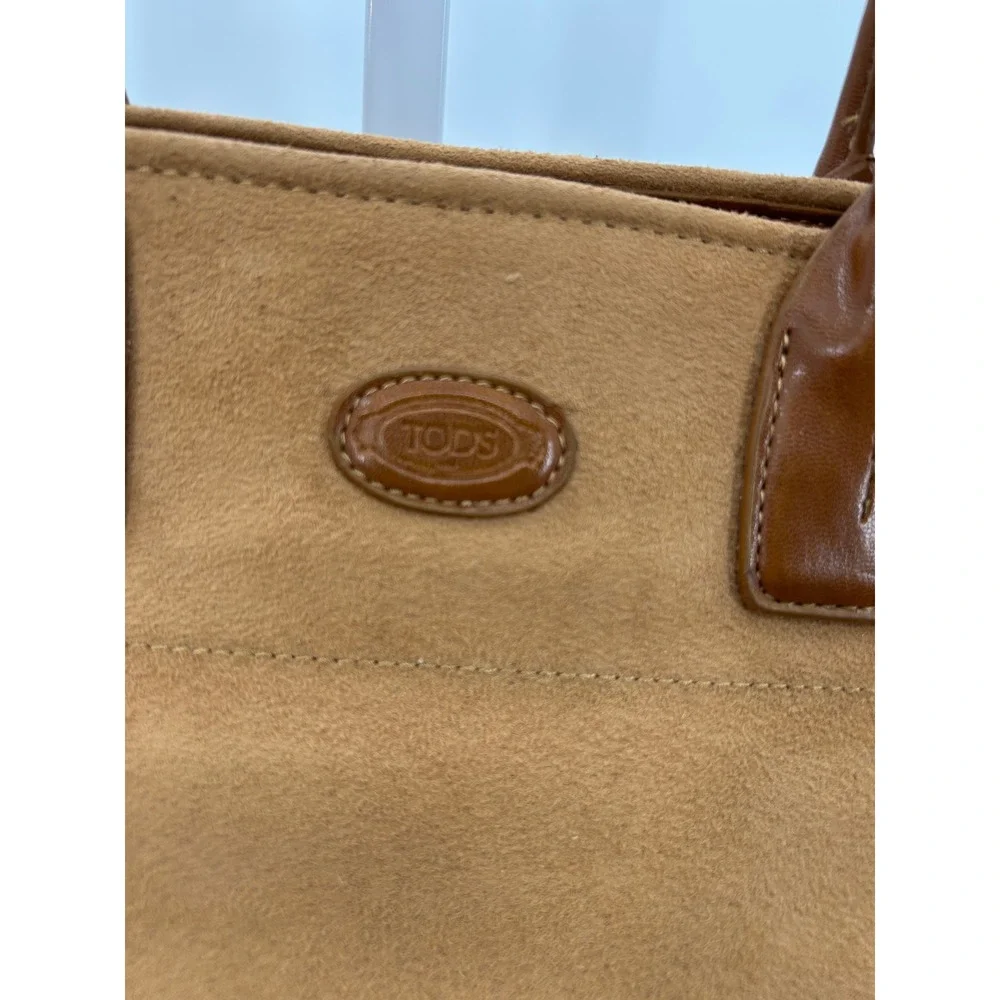 Tod's Brown Suede Leather Handbag Satchel Made in‎ Italy